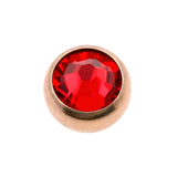 Surgical Steel Jewelled Threaded Ball Light Siam