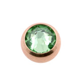 Surgical Steel Jewelled Threaded Ball Peridot