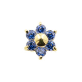18 Karat Gold Microdermal Flower With Zirconia