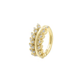 Nickel-Free Stainless Steel Belly Ring Clicker - Zirconia Vine - Gold