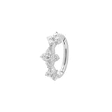 Nickel-Free Stainless Steel Belly Ring Clicker - Zirconia Flowers - Silver