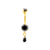Surgical Steel Zirconia Belly Bar With Single Dangle Gold