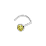 Platinum Nose Stud With Yellow Diamond