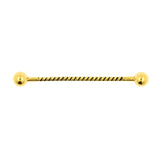 Surgical Steel Industrial Barbell - Twisted Wire Gold