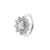 Nickel-Free Stainless Steel Rook Clicker - Zirconia Flower Crystal AB / Clear