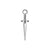 Nickel-Free Stainless Steel Click Ring Charm - Dagger Silver