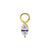 Nickel-Free Stainless Steel Click Ring Charm - Zirconia Princess Gem Gold