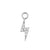 Nickel-Free Stainless Steel Click Ring Charm - Zirconia Flash Silver