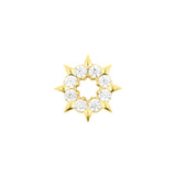 Nickel-Free Stainless Steel Click Ring Charm - Zirconia Wheel Gold