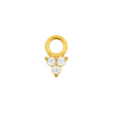 Surgical Steel Click Ring Charm - Trinity Gold