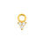 Surgical Steel Click Ring Charm - Trinity Gold
