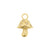 Nickel-Free Stainless Steel Charm - Mushroom Gold