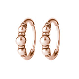 Surgical Steel Click Hoop Earrings - Bali Rose Gold