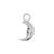 Nickel-Free Stainless Steel Click Ring Charm - Moon - Silver