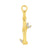 Nickel-Free Stainless Steel Click Ring Charm - Zirconia Bamboo - Gold