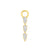 Nickel-Free Stainless Steel Click Ring Charm - Zirconia Drops - Gold