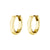 Nickel-Free Stainless Steel Click Hoop Earrings - Flat - 2,5 mm width Gold