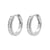 Surgical Steel Click Hoop Earrings - Zirconia Square - Silver