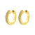 Surgical Steel Click Hoop Earrings - Zirconia - Gold