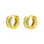 Surgical Steel Click Hoop Earrings - Zirconia Bangle - Gold