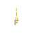 925 Silver Alphabet Letter Earring - F Gold