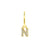 925 Silver Alphabet Letter Earring - N Gold