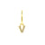 925 Silver Alphabet Letter Earring - V Gold