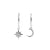925 Silver Ear Hoops - Sun And Moon Silver