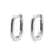 925 Silver Ear Hoops - Rectangle - Silver