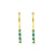925 Silver Ear Hoops - Zirkonia Bar Gold