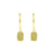 925 Silver Ear Hoops - Zirkonia Square Gold