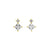 925 Silver Earstuds With Clear Gems - Gold