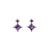 925 Silver Earstuds With Purple Gems - Silver