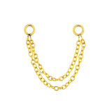 Surgical Steel Piercing Chain - Double Gold