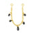 Surgical Steel Piercing Chain With Dangling Zirconia Gold