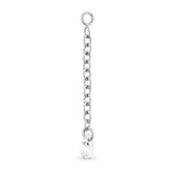 Chirurgisch Staal Click Ring Bedel Ketting Met Zirkonia - Enkel Zilver