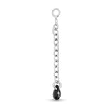 Chirurgisch Staal Click Ring Bedel Ketting Met Zirkonia - Enkel Zilver