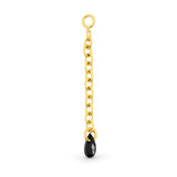 Chirurgisch Staal Click Ring Bedel Ketting Met Zirkonia - Enkel Goud
