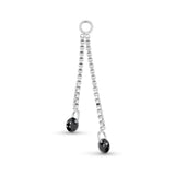 Chirurgisch Staal Click Ring Bedel Ketting Met Zirkonia - Dubbel Zilver