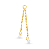 Chirurgisch Staal Click Ring Bedel Ketting Met Zirkonia - Dubbel Goud