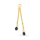 Chirurgisch Staal Click Ring Bedel Ketting Met Zirkonia - Dubbel Goud