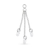 Chirurgisch Staal Click Ring Bedel Ketting Met Zirkonia - Driedubbel Zilver