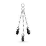 Chirurgisch Staal Click Ring Bedel Ketting Met Zirkonia - Driedubbel Zilver