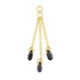 Chirurgisch Staal Click Ring Bedel Ketting Met Zirkonia - Driedubbel Goud