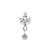 Surgical Steel Zirkonia Marquise With Charm Silver
