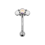 Titanium Zircona Cluster Rook Piercing Crystal AB