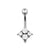 Titanium Zirconia Cluster Belly Ring Clear