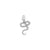 Nickel-Free Stainless Steel Threadless Top With Zirconia - Snake Silver