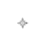 Nickel-Free Stainless Steel Threadless Top With Zirconia - Star Silver