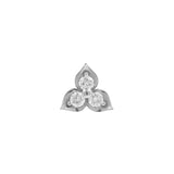 Platinum Triple Flower With Diamonds